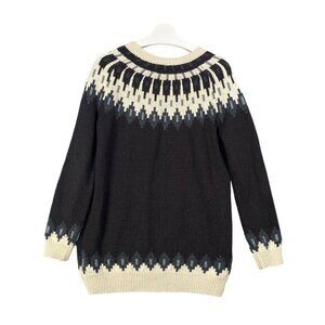 URBAN OUT. BDG Vintage Hilda Ltd Sweater Mens SZ S Wood Fair Isle‎ Nordic Black